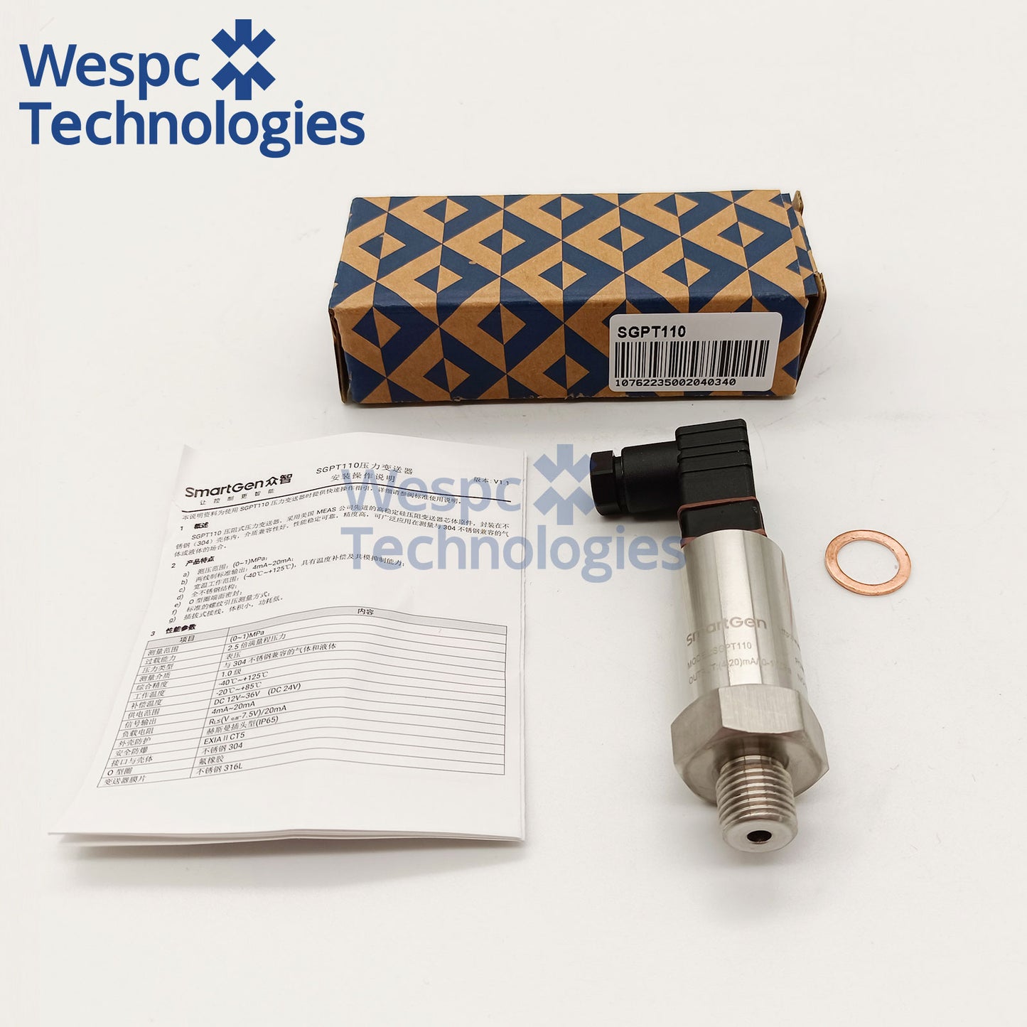 Original SmartGen SGPT110 4-20mA Pressure Transmitter Oil Water Pressure Sensor for Diesel Generator Engine Spare Parts