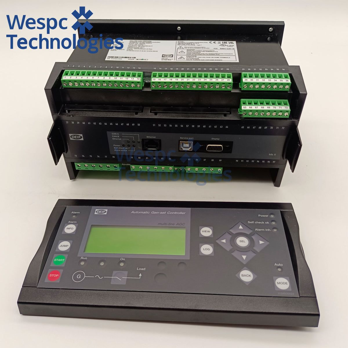 Original DEIF AGC‑4 MKII Controller with DU‑2 Display Multi‑Genset Paralleling Power Management Genset Controller