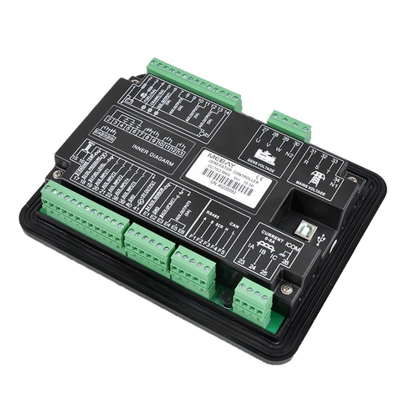 Original Mebay DC70DR MK2 Genset Controller Auto Start Display Panel RS485
