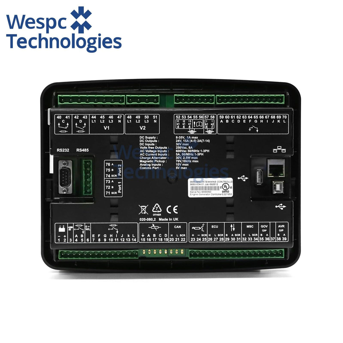 Original Deep Sea DSE8660MKII Generator Controller Auto Transfer Switch Mains Control Module