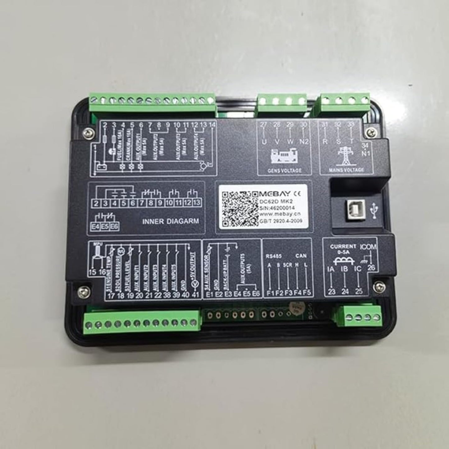 Original Mebay DC62DR Replaced by DC62DR MK3 Genset Control Module DC62DR AMF Function Silicone Panel
