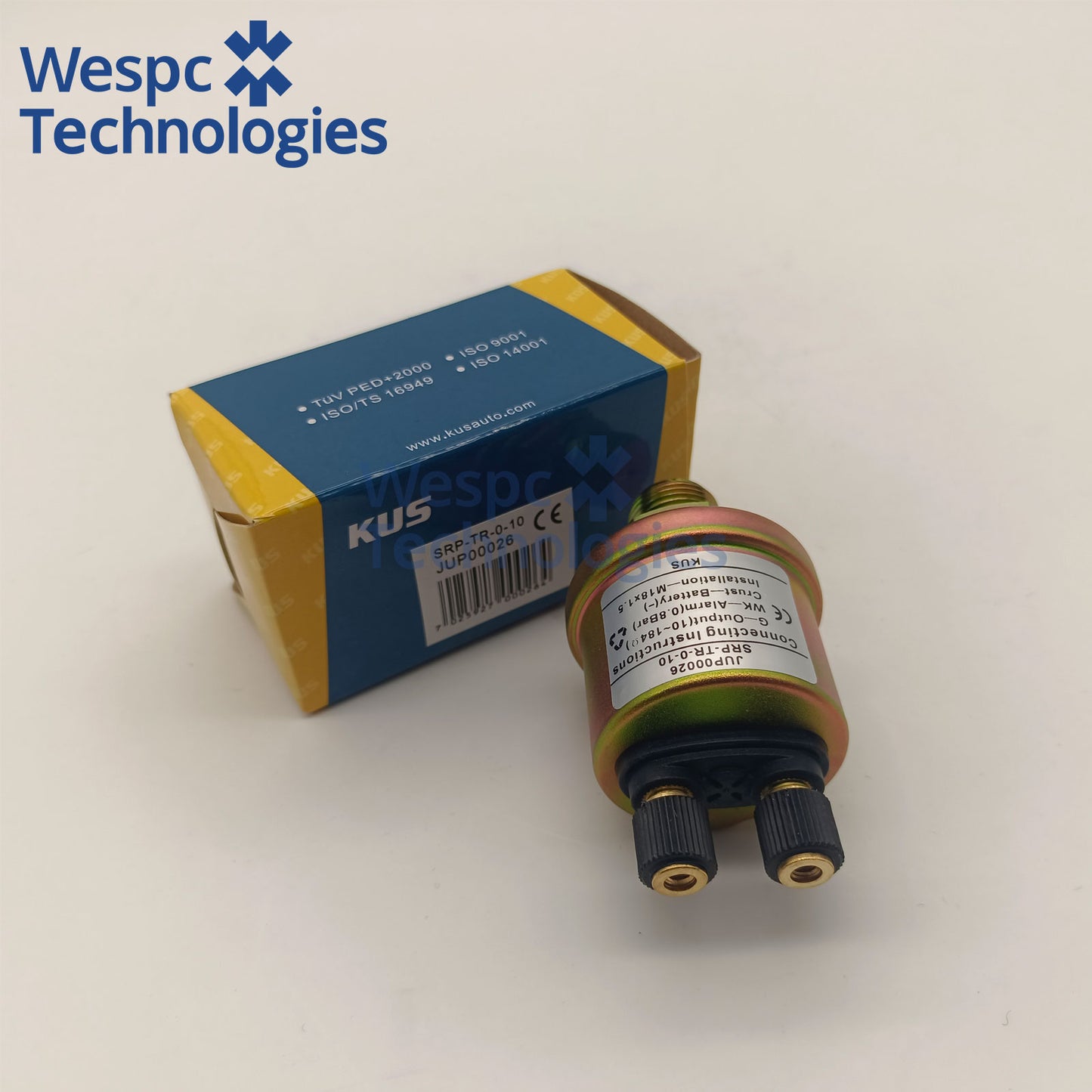 Original KUS JUP00026 Oil Pressure Sensor M18*1.5 Range 0-10 Bar M22×1.5 Extra Large Metric Thread Dual with Alarm