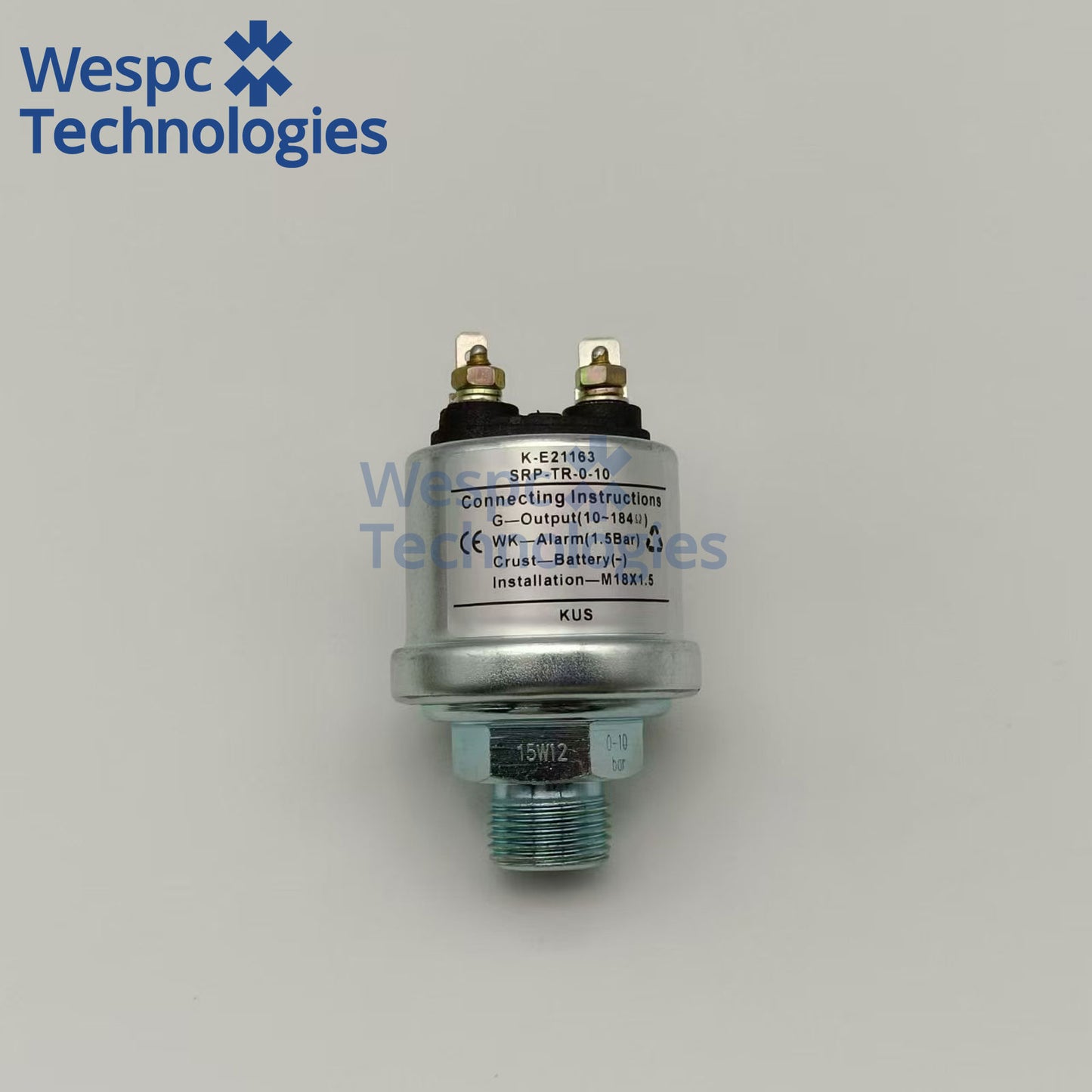 Original KUS KE21163 Mechanical Oil Pressure Sensor 1.5Bar M18×1.5 Metric Thick Thread Dual M4 Screw Terminal with Alarm
