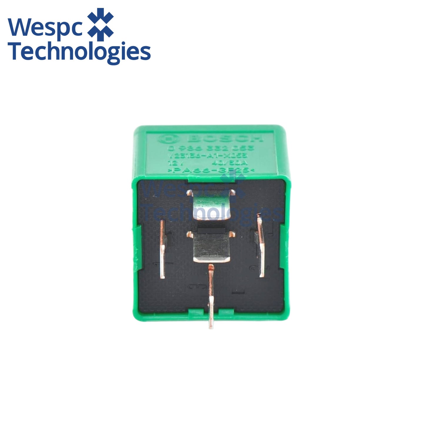 Original Bosch 0986332053 Green Mini Changeover Automotive Relay 12V DC 5 Pin SPDT 40A Surge 30A With T-Bar