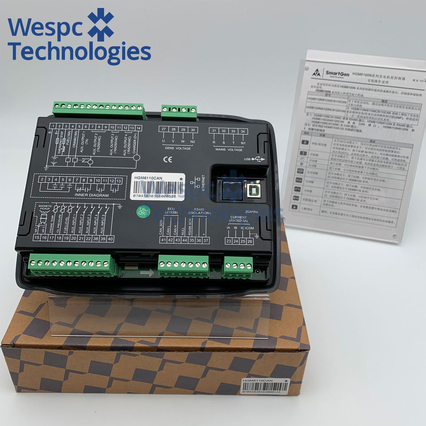 Original SmartGen HGM6110CAN Intelligent Generator Control Module AMF Automatic Shutdown Controller