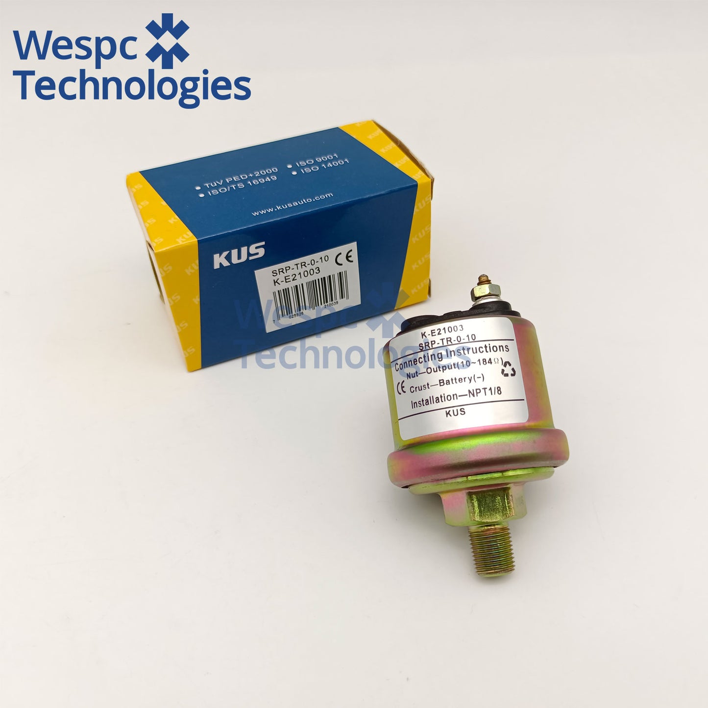 Original KUS K-E21003 Generator Mechanical Oil Pressure Sensor No Alarm Galvanized KE21003 VDO 360-081-029-042C