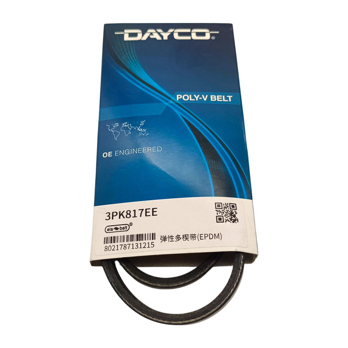 Original DAYCO 3PK817EE Stretch Fit Poly-V Belt 3 Ribs 817mm For AC Compressor Tensioner-Free Drive