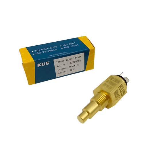 Original KUS JUT00001 Coolant Water Temperature Sensor M14×1.5 Thread 98℃ Overheat Alarm Dual Spade NTC Temp Sender