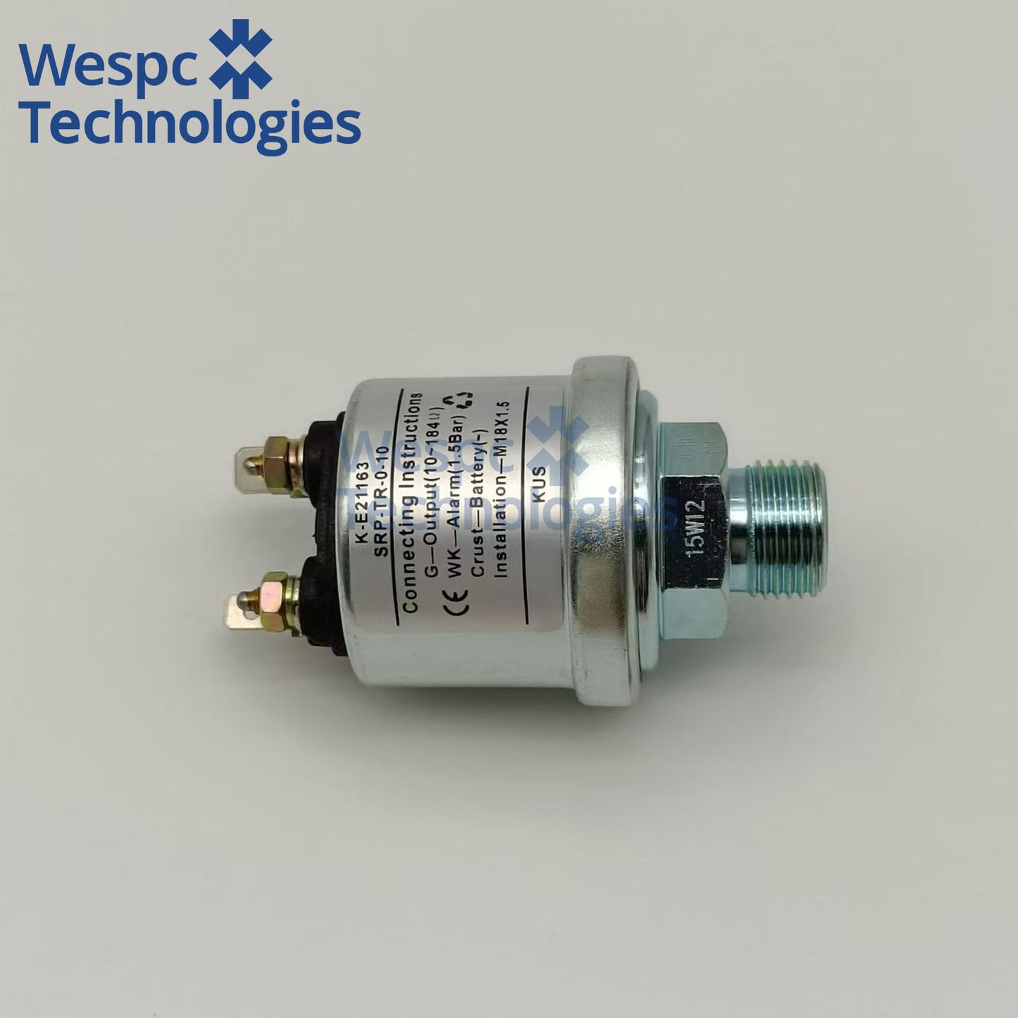 Original KUS KE21163 Mechanical Oil Pressure Sensor 1.5Bar M18×1.5 Metric Thick Thread Dual M4 Screw Terminal with Alarm