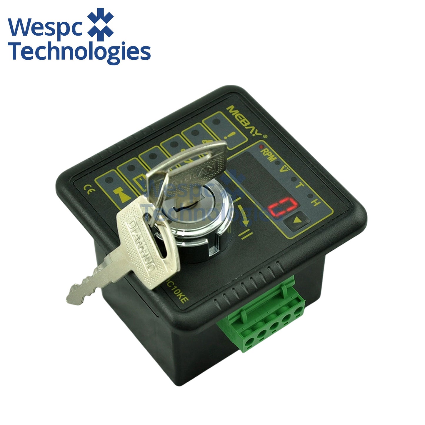 Original Genuine Mebay DC10KE Manual Start Generator Controller Key Switch Genset Control Module RPM Battery