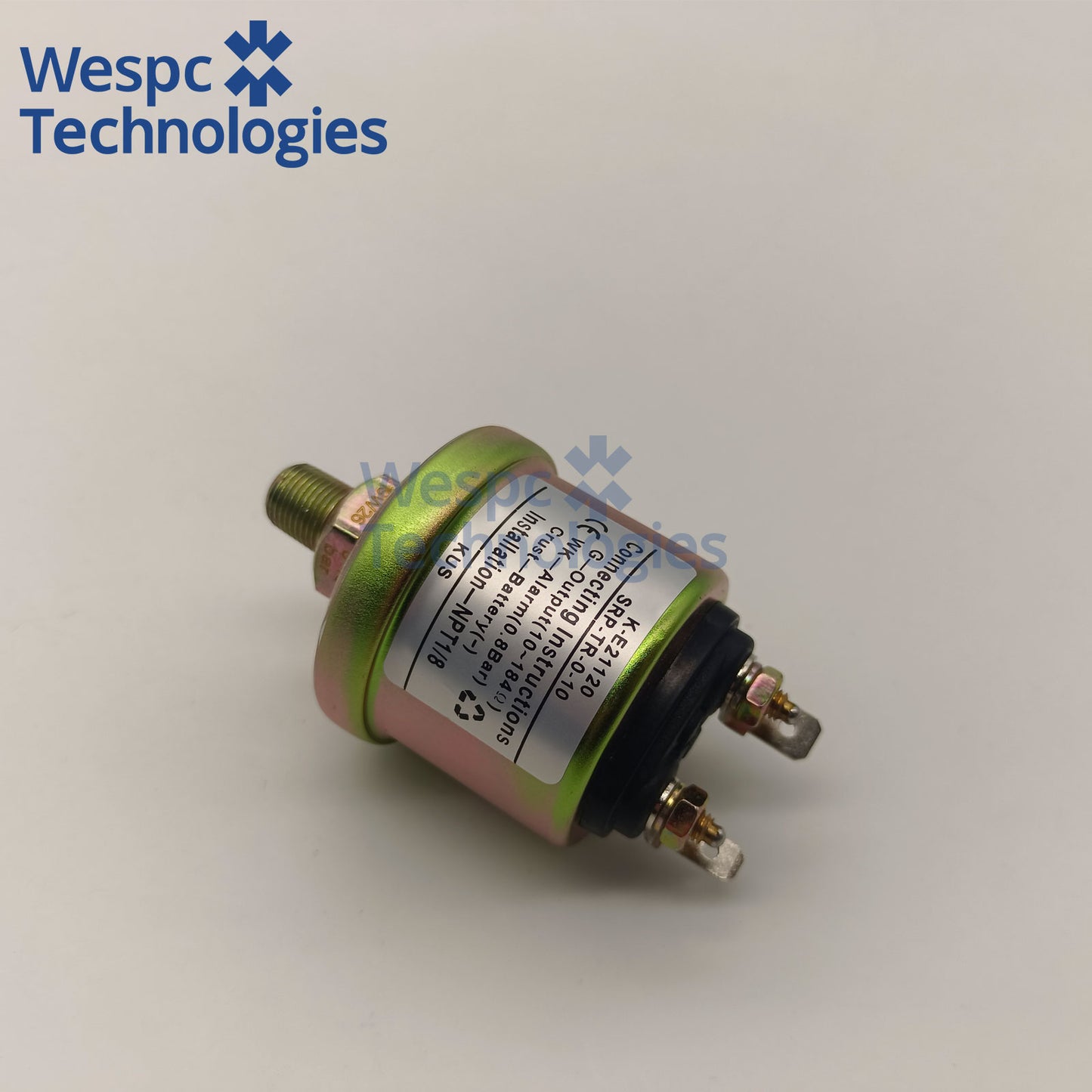 Original KUS KE21120 Oil Pressure Sensor NPT 1/8 0-10 Bar Thread Dual M4 Terminal 10-184Ω 0.8Bar Low Pressure Alarm