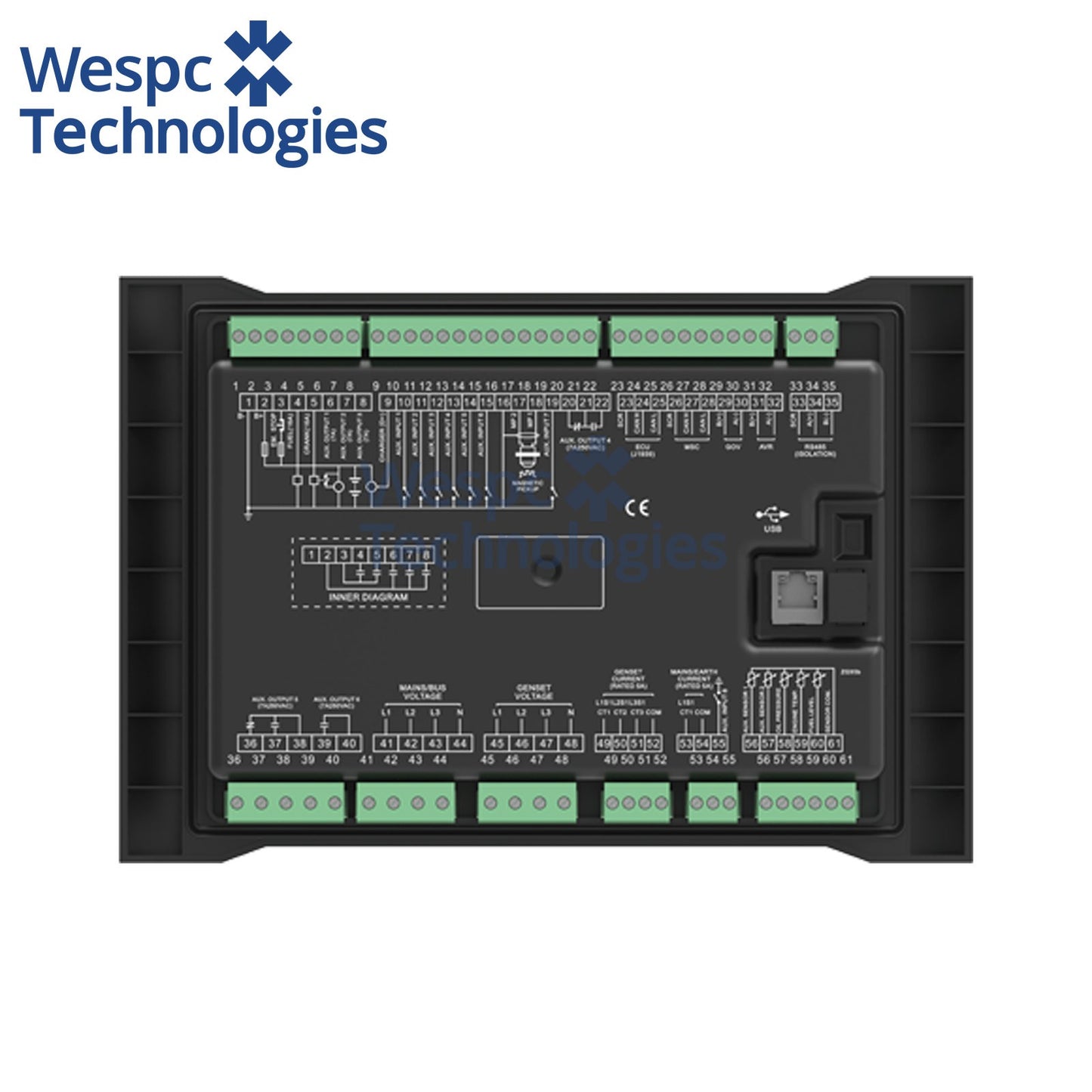 Original SmartGen HGM9560 Bus Tie Mains Parallel Unit Generator Controller TFT Color LCD IP55 Panel