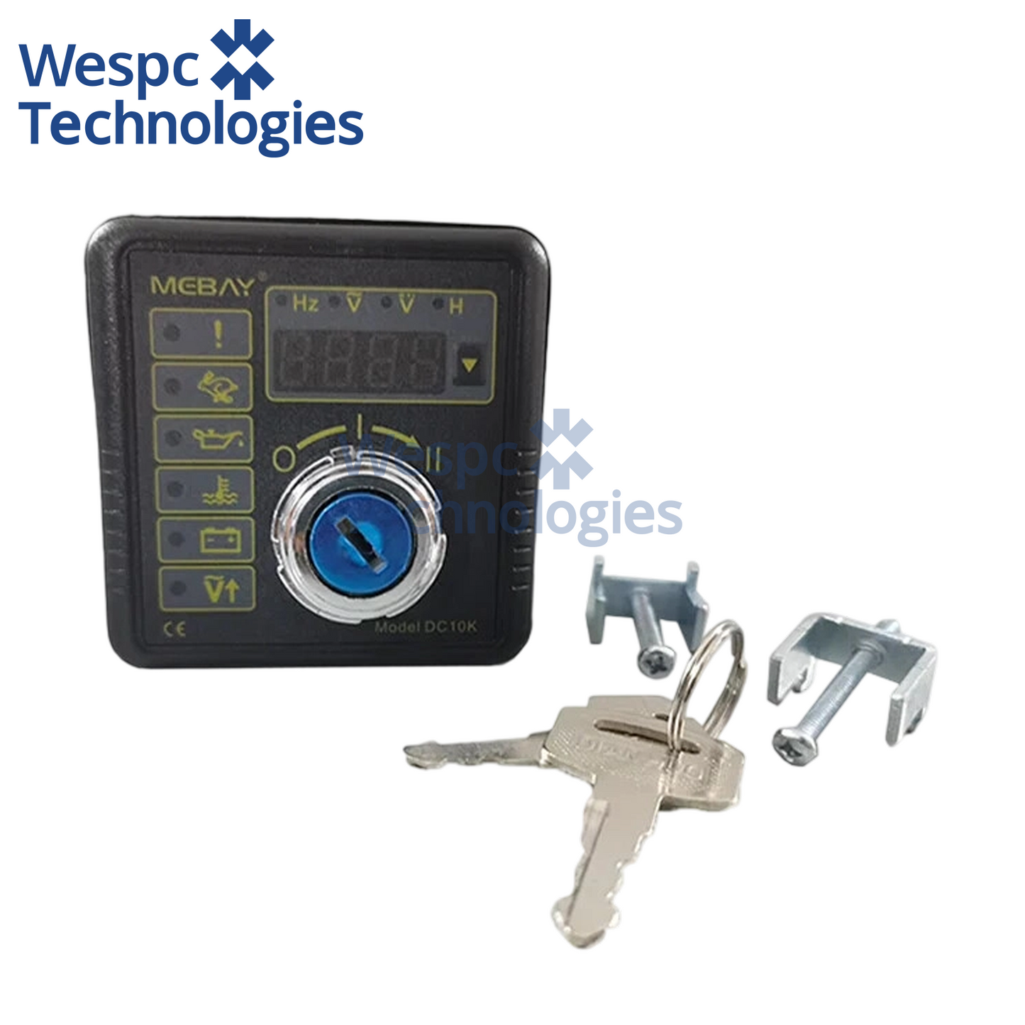 Mebay DC10K Manual Start Diesel Generator Controller Key Start Control Module LED Display Voltage Frequency Replacement Spare Part