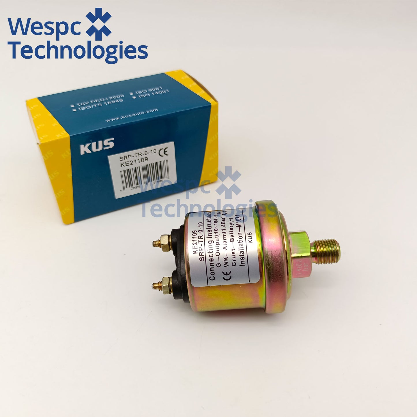 Original KUS KE21109 Oil Pressure Sensor Generator Parts with Alarm 1.4bar K-E21109 M10×1(0-10bar) for Car Motorcycle Tractor Parts