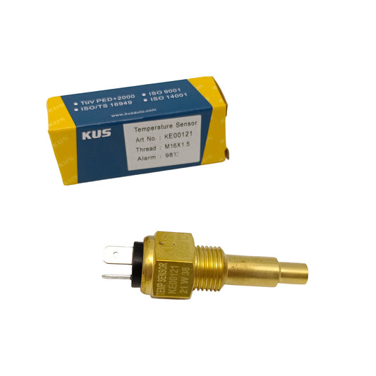 Original KUS KE00121 Coolant Water Temperature Sensor M16×1.5 Thread 98℃ Overheat Alarm Switch Dual Terminal NTC Temp Sender