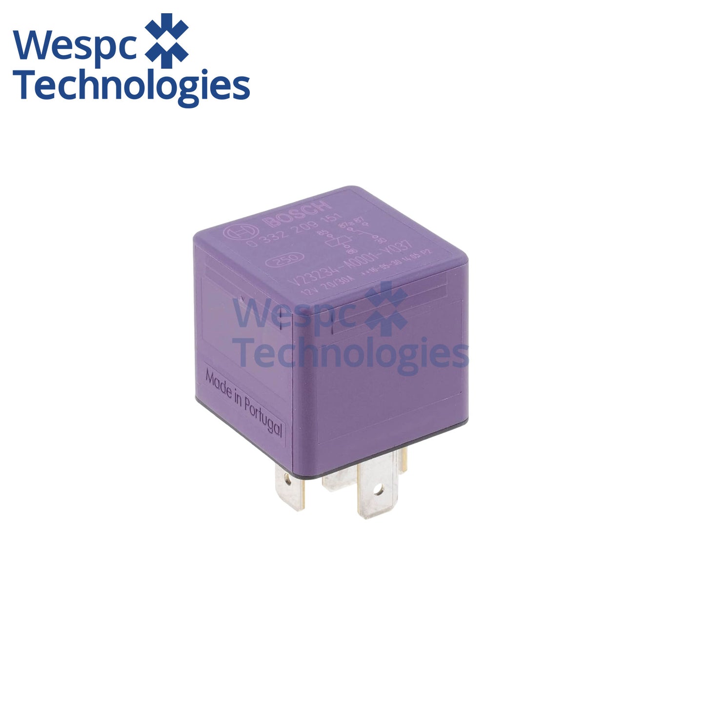 Original Bosch 0332209151 Mini Changeover Relay RW151 12V DC 5 Pin SPDT 30A NO 20A NC ISO Automotive Relay