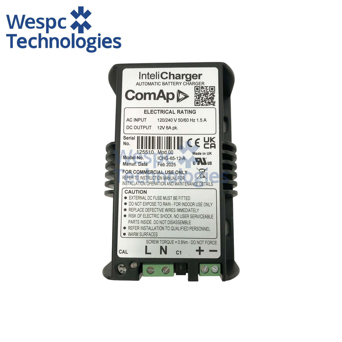 Original ComAp InteliCharger 65 12-A F 12V 6A Three Stage Automatic Battery Charger