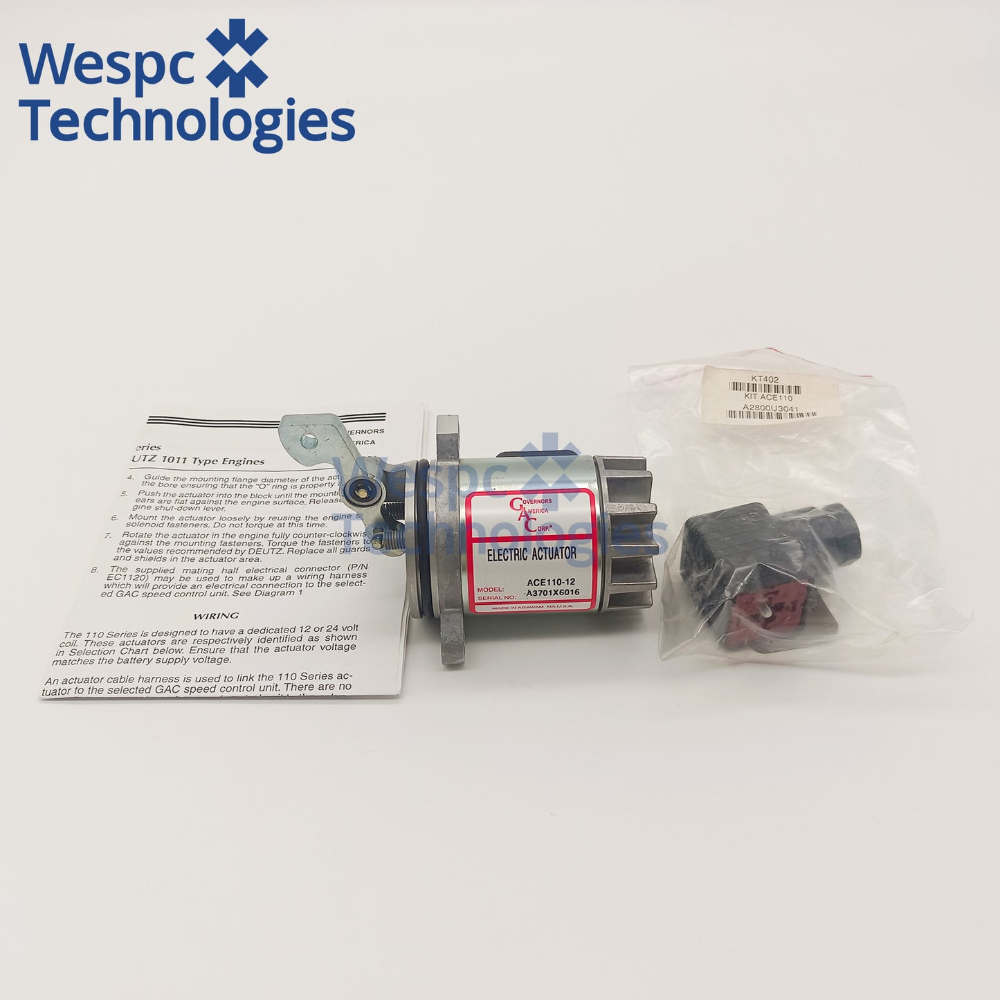 Original GAC ACE110-12 110 Series Engine Mounted Actuator for Deutz 1011 and 1012