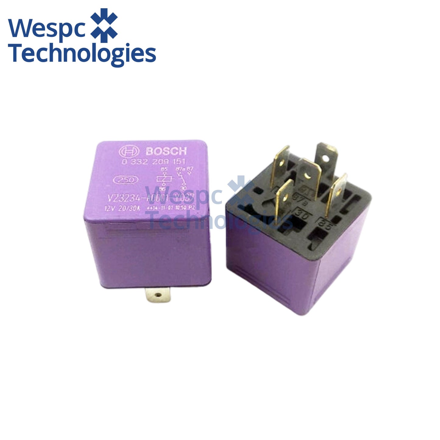 Original Bosch 0332209151 Mini Changeover Relay RW151 12V DC 5 Pin SPDT 30A NO 20A NC ISO Automotive Relay
