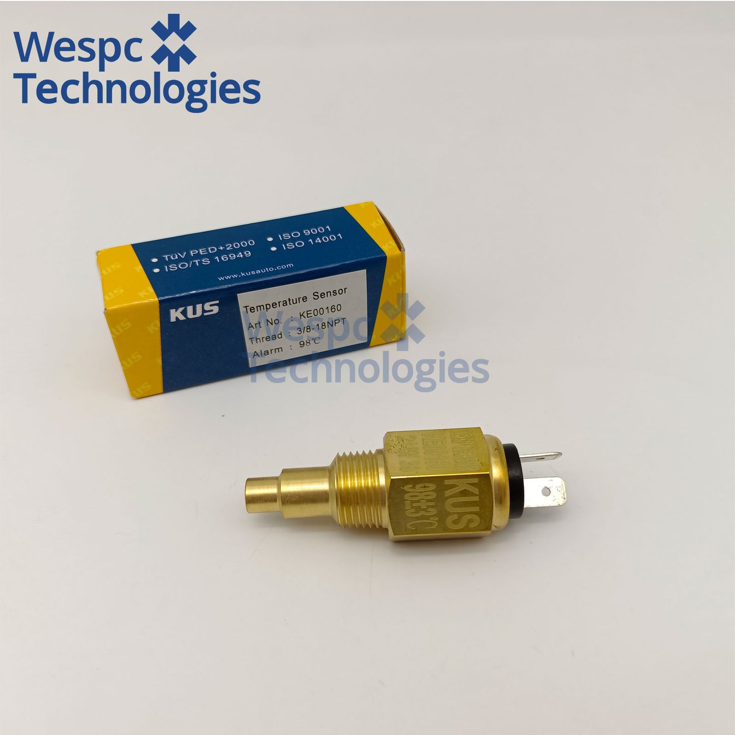 Original KUS High Quality KE00160 Water Temperature Sensor Genuine With Alarm Thread 3/8-18NPT