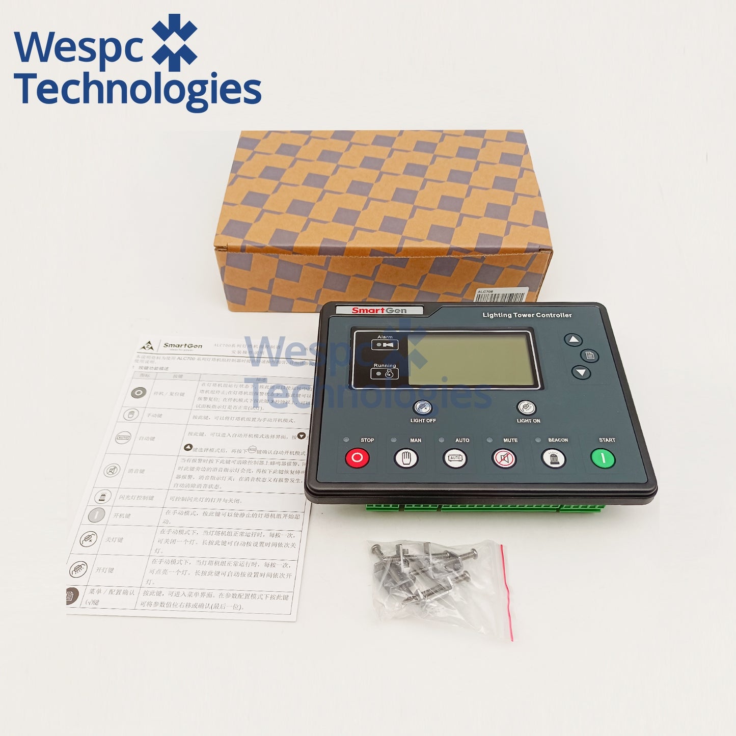 Original SmartGen ALC708 Lighting Tower Controller  LCD Backlight Illumination Generator parts