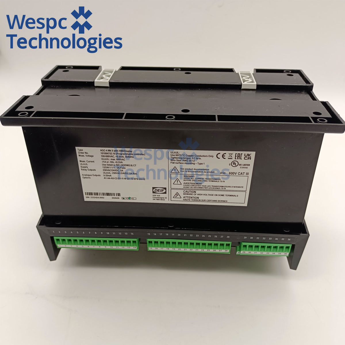 Original DEIF AGC‑4 MKII Controller with DU‑2 Display Multi‑Genset Paralleling Power Management Genset Controller