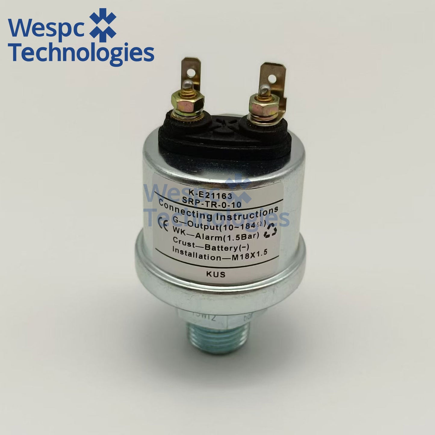 Original KUS KE21163 Mechanical Oil Pressure Sensor 1.5Bar M18×1.5 Metric Thick Thread Dual M4 Screw Terminal with Alarm