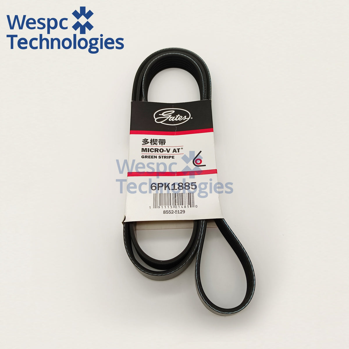 Original Gates 6PK1885 Micro-V Serpentine Belt 6 Ribs 1885mm For Passenger Car Engine Accessory Drive
