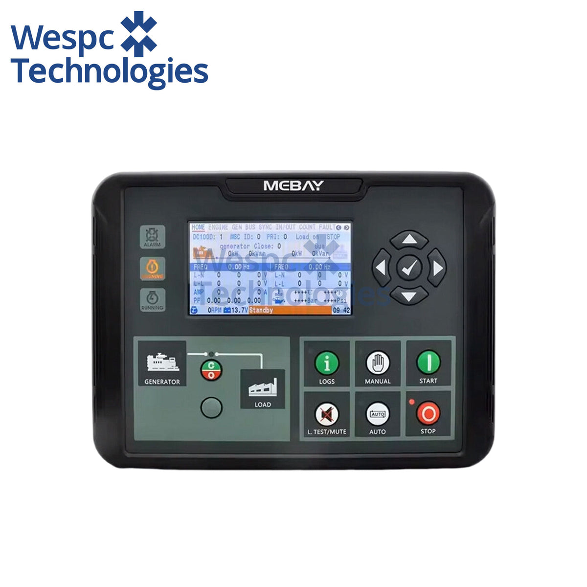 Original Mebay DC100D Genset Parallel Synchronizing Controller Engine Control Board CAN