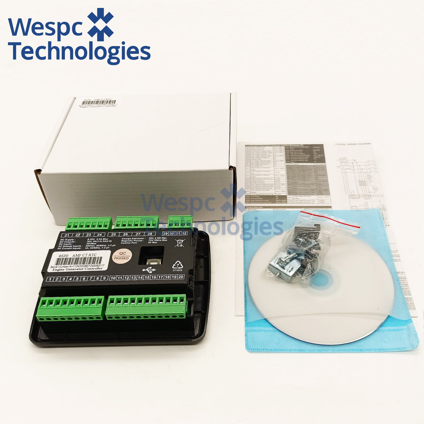 4520 Auto Mains Control Module with LCD Display Compatible with DSE Industrial Diesel Generator Genset