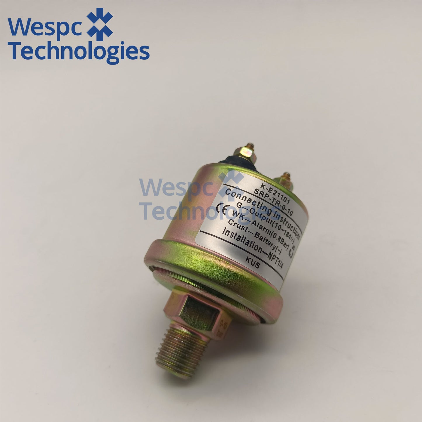 Original KUS KE21101 Mechanical Oil Pressure Sensor 0-10Bar NPT1/4 Thread Dual M4 Screw Terminal with Alarm