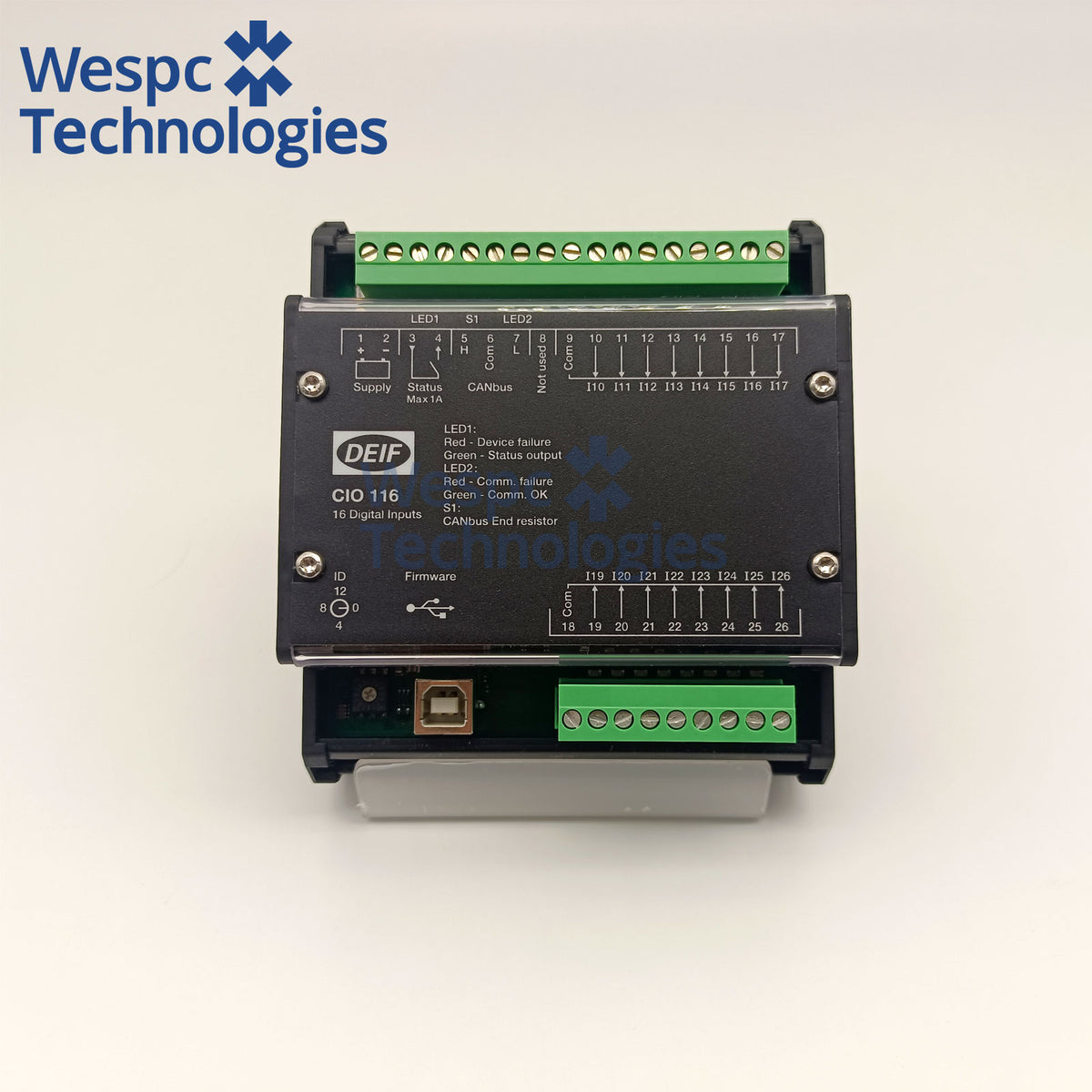 Original DEIF CIO116 CAN Bus Digital Input Expansion I/O Module for DEIF Genset Controllers