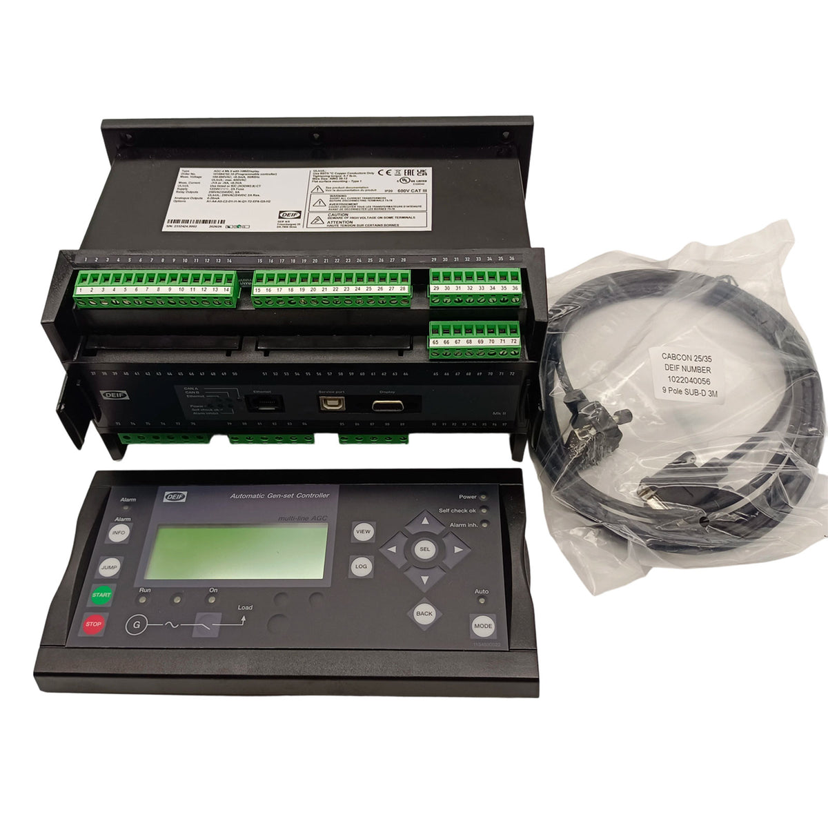 Original DEIF AGC‑4 MKII Controller with DU‑2 Display Multi‑Genset Paralleling Power Management Genset Controller