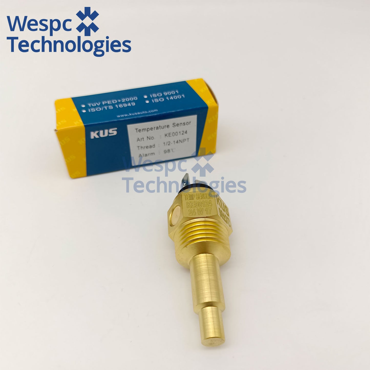 Original KUS KE00124 Water Temperature Sensor 1/2-14NPT Thread With 98℃ Alarm
