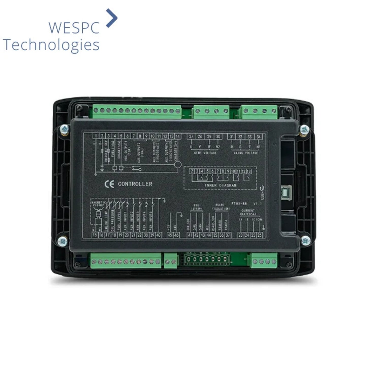 Original GEC6120-485 AMF Generator Controller RS485 Modbus RTU Communication Multi-Language LCD Auto Start Stop Genset Control Module With Full Safety Protection