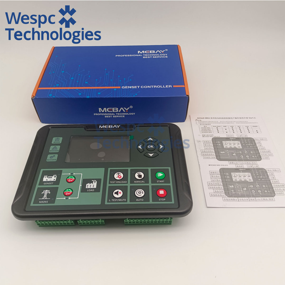 Original Mebay DC92DR replaced by DC92DR MKII Generator Controller RS485 CAN interface monitoring Control Board