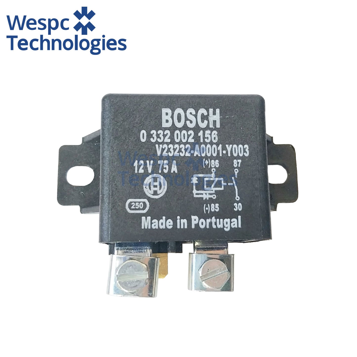 Original Bosch 0332002156 Heavy Duty Power Relay 12V DC 75A SPST Normally Open 4 Terminal