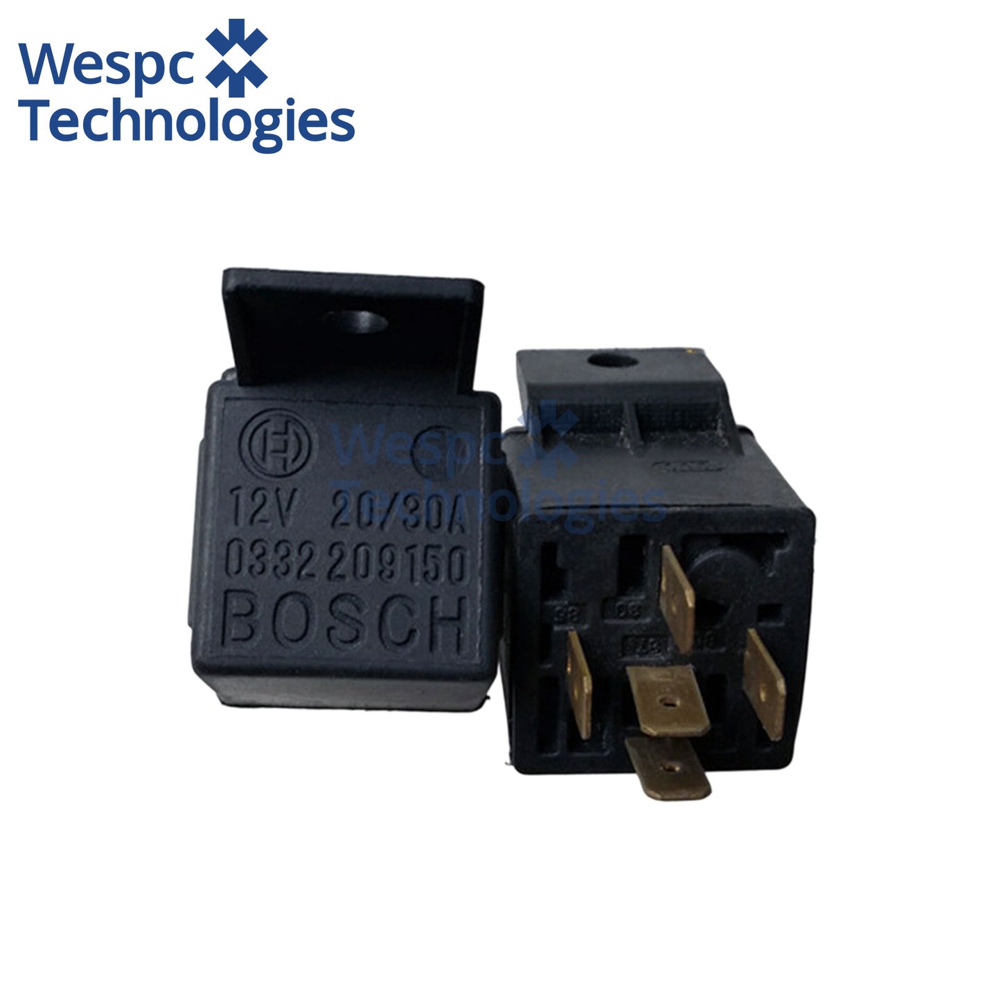 Original Bosch 0332209150 5 Pin SPDT Grey Cube Changeover Relay 12V DC 30A NO 20A NC Automotive Relay